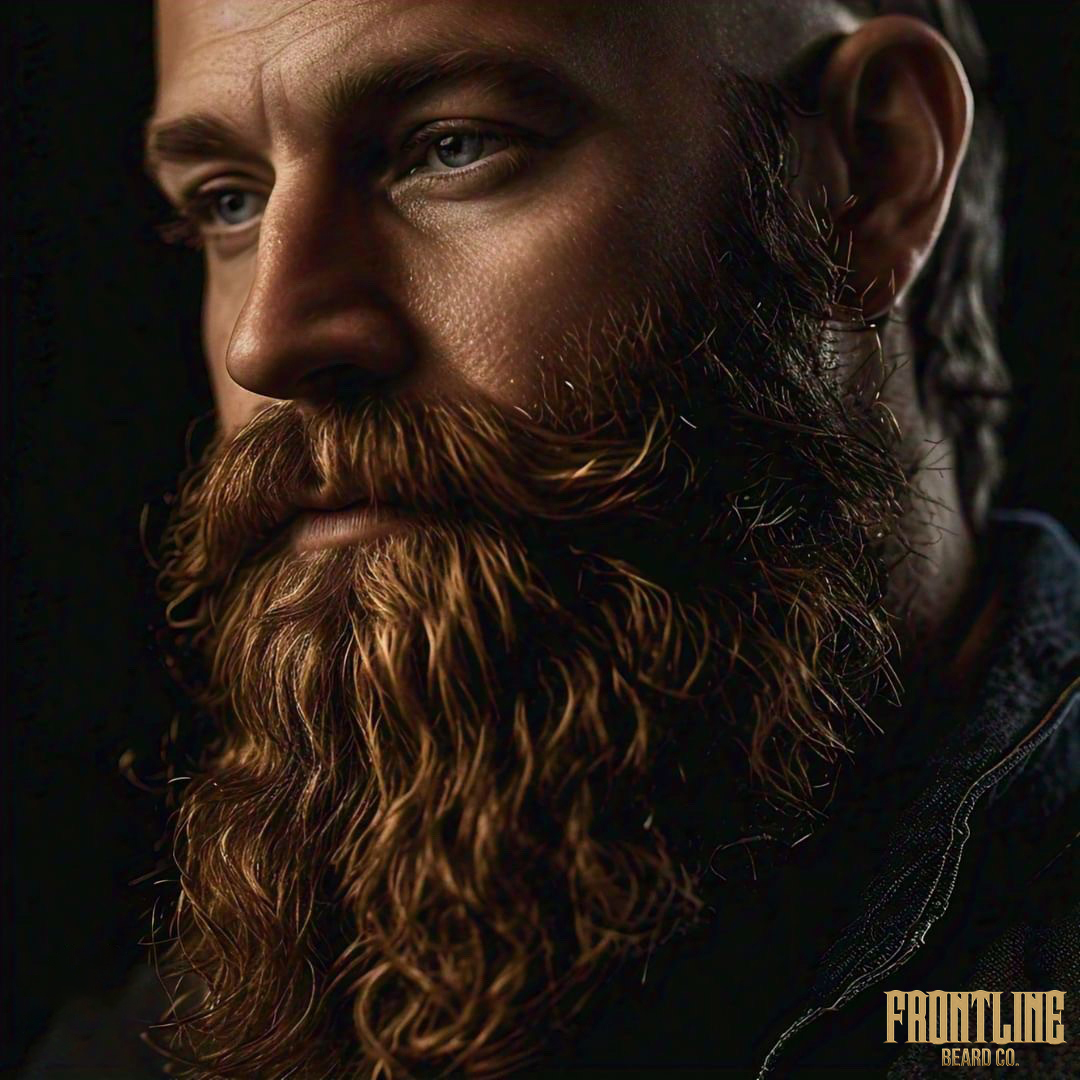 Frontline Beard Co. Beard Model - Showcasing Toxin-Free Beard Care